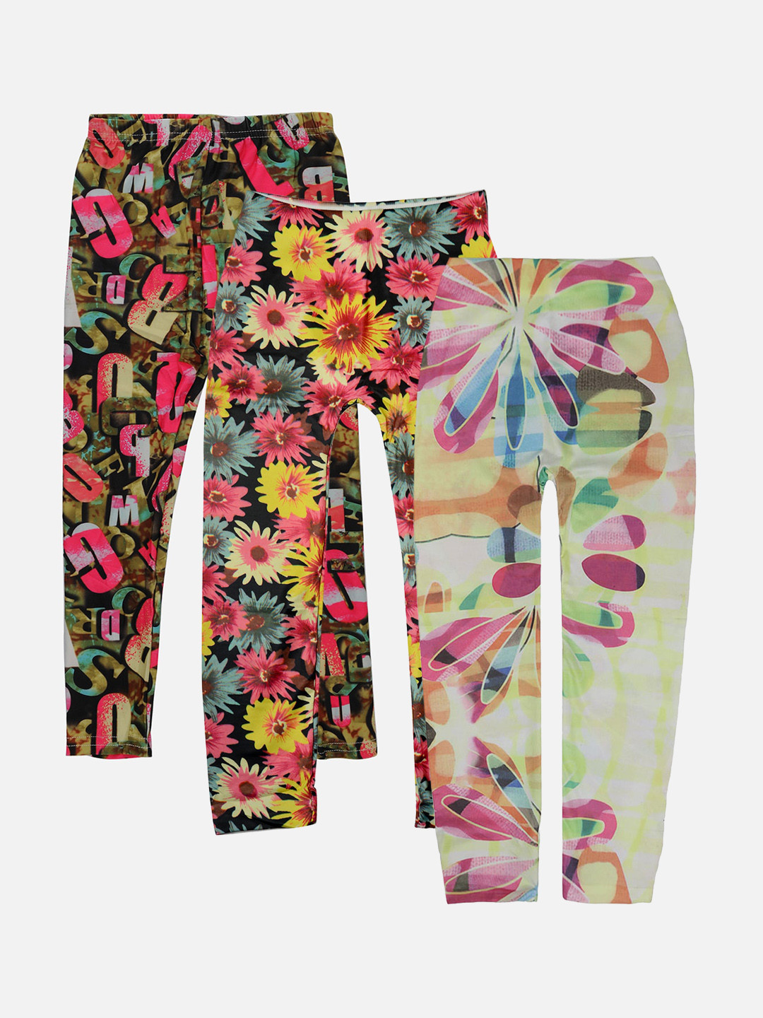 TINY HUG Girls Pack of 3 Assorted Tights