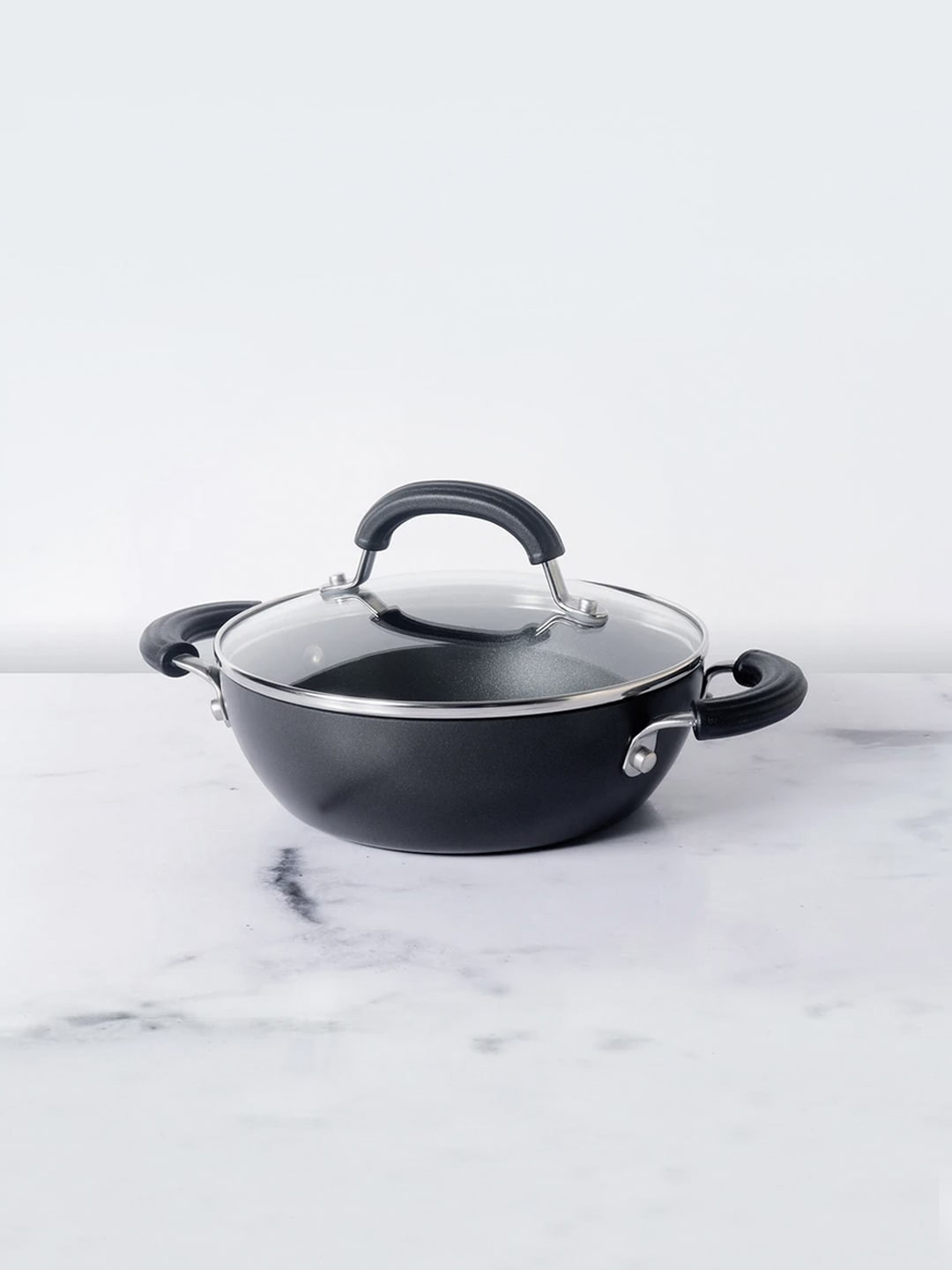 MEYER Black Circulon Origins Non-Stick Hard-Anodized 30 cm Kadhai With Lid