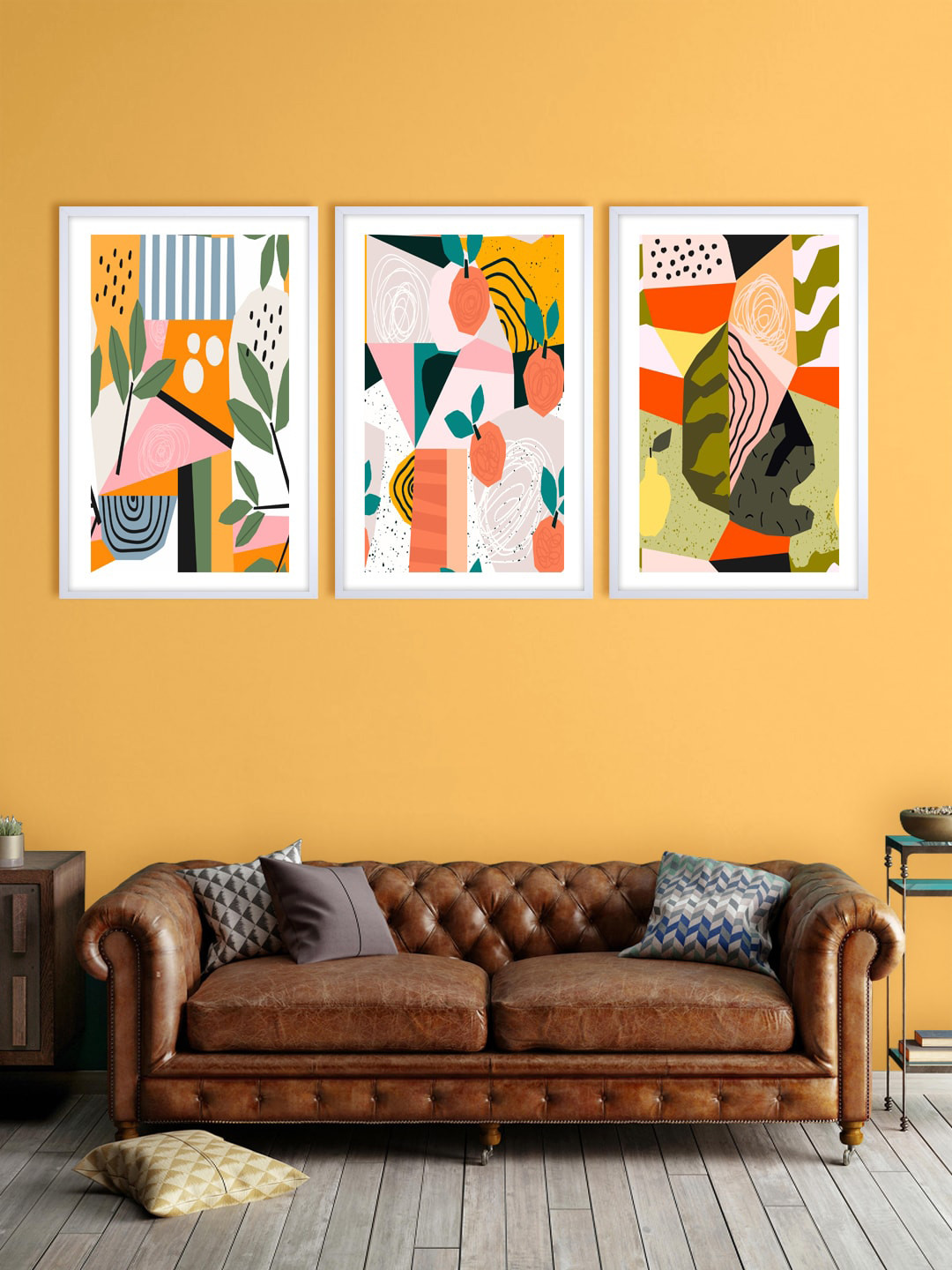 999Store Wood 3 Piece Wall Rectangle Paintings Wall Art - 30 x 18In