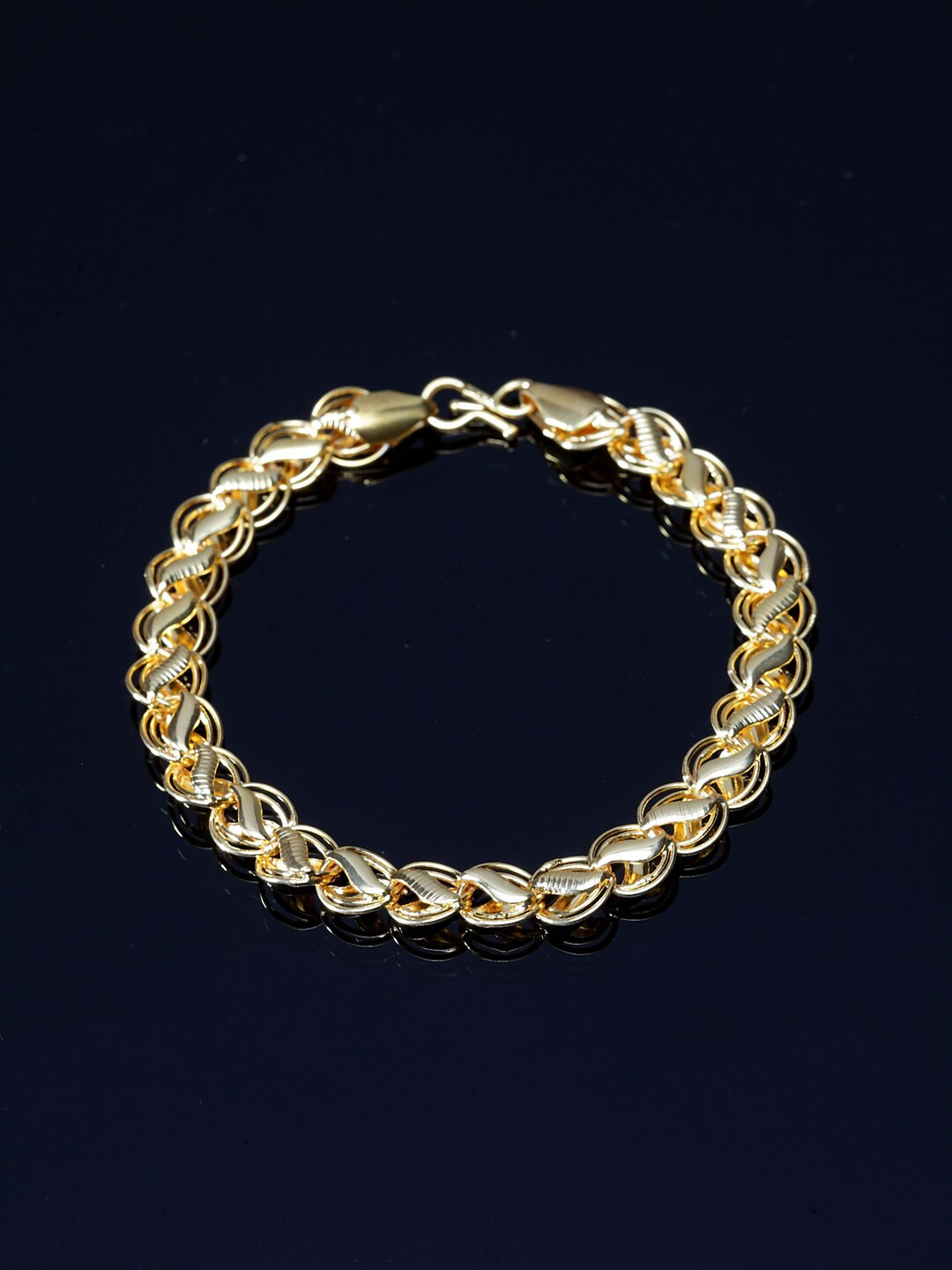 PANASH Men Gold-Plated Metal Gold-Plated Handcrafted Link Bracelet