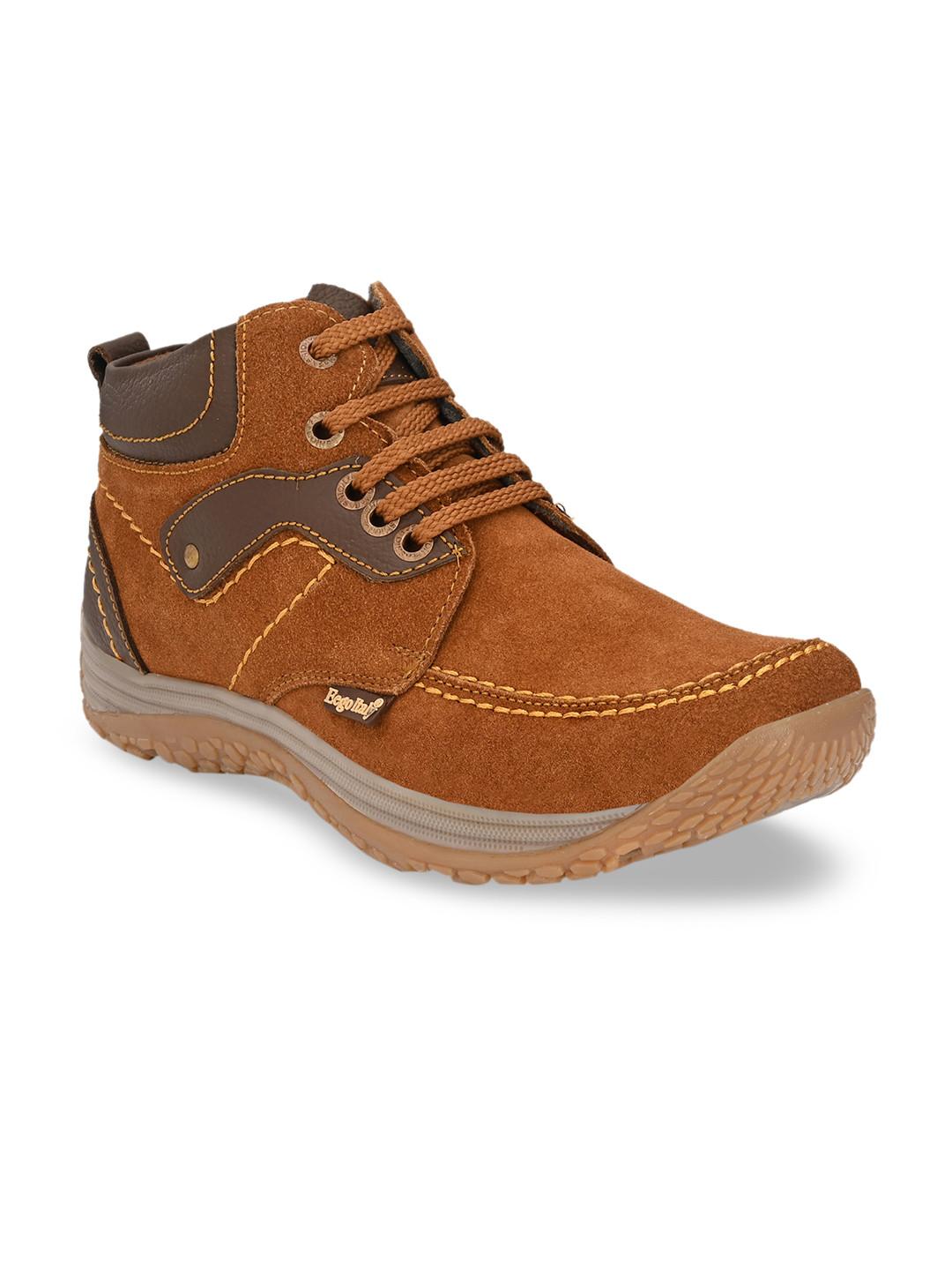 Eego Italy Men Tan Brown Flat Boots