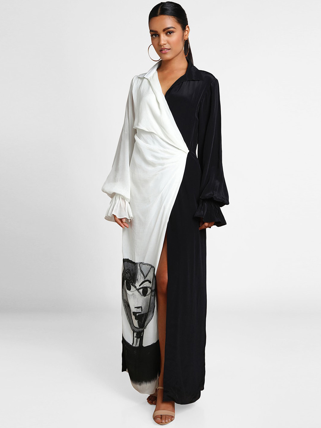 Masaba Women Black Solid Wrap Dress