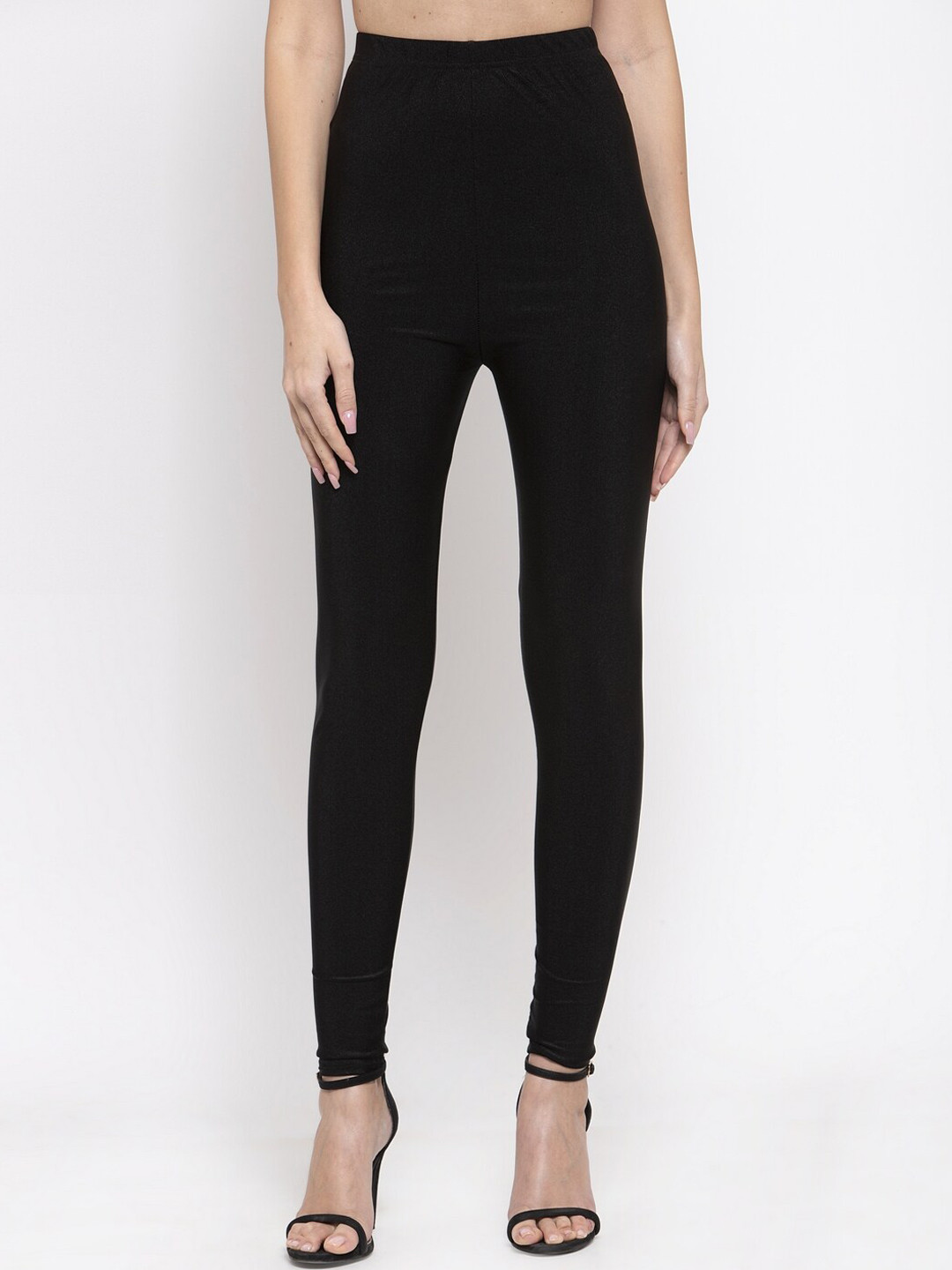 Purple State Women Black Solid Ankle-Length Leggings