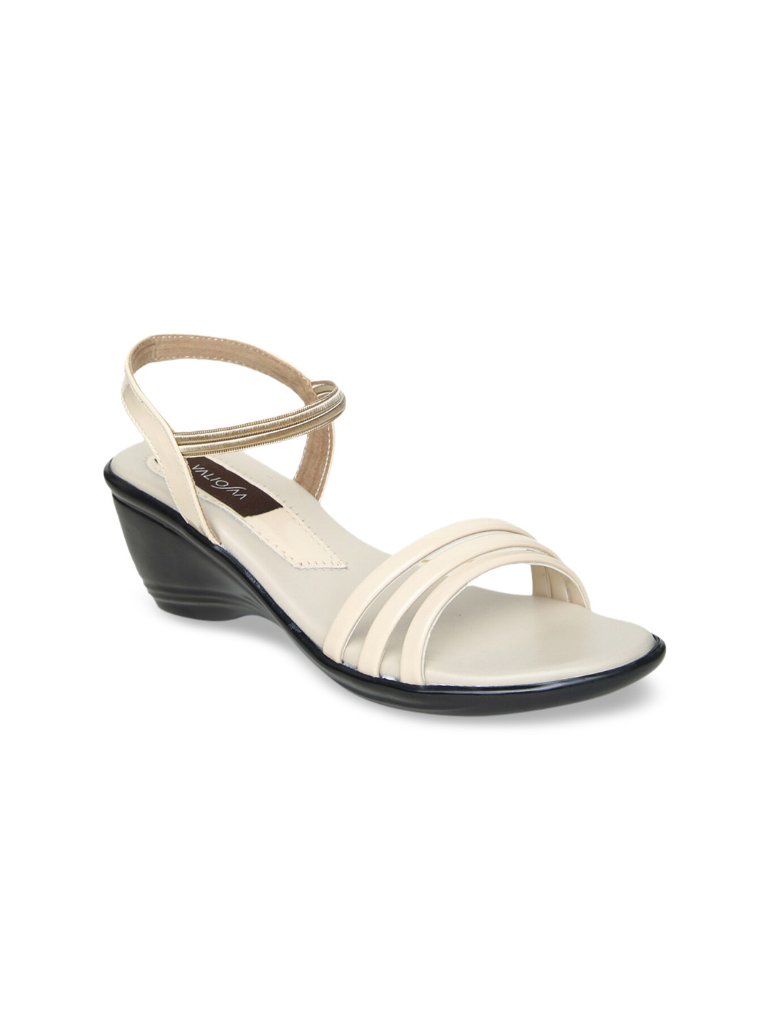 VALIOSAA Women Cream-Coloured Solid Comfort Heels