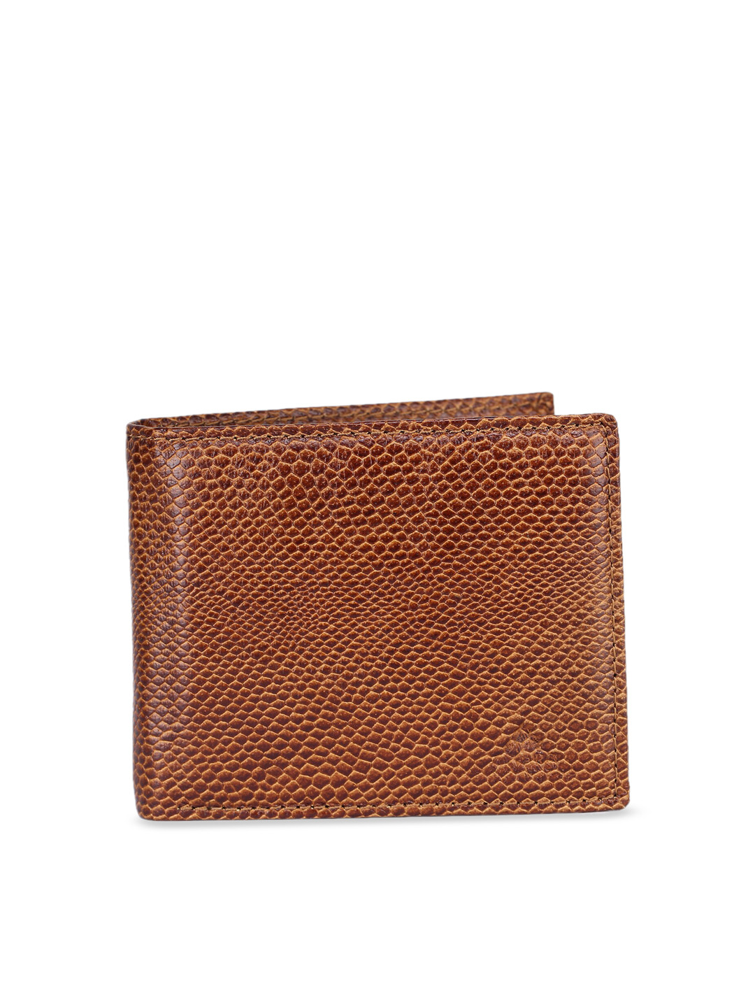 Alvaro Castagnino Men Tan Brown Leather Solid Two Fold Wallet