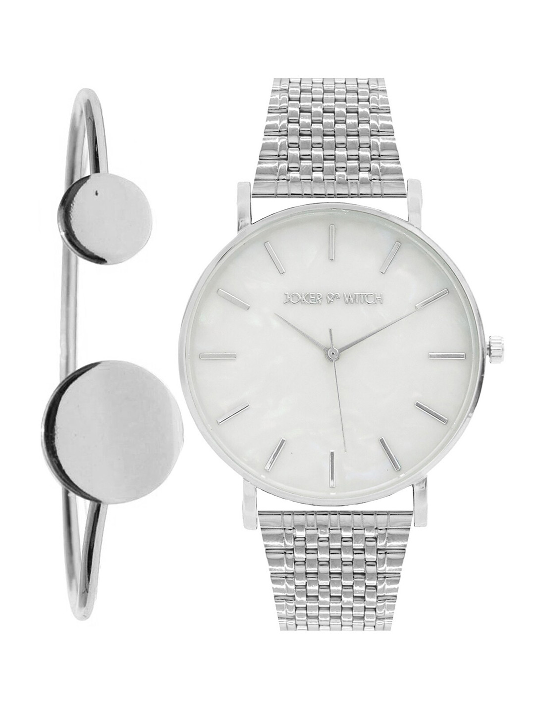 Joker & Witch Women Spell Silver Watch Bracelet Stack