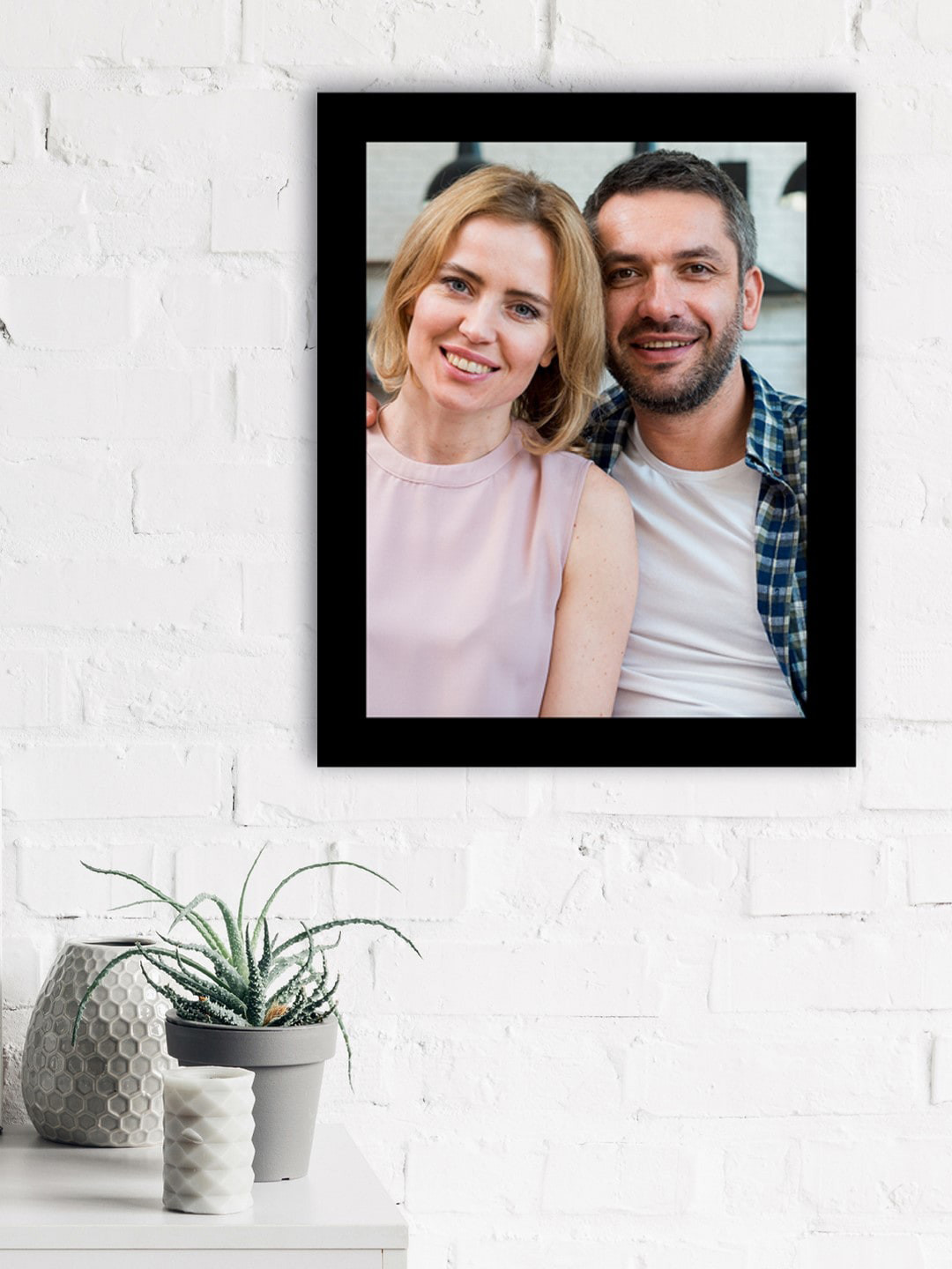 eCraftIndia Black Solid Memory Wall Collage Photo Frame