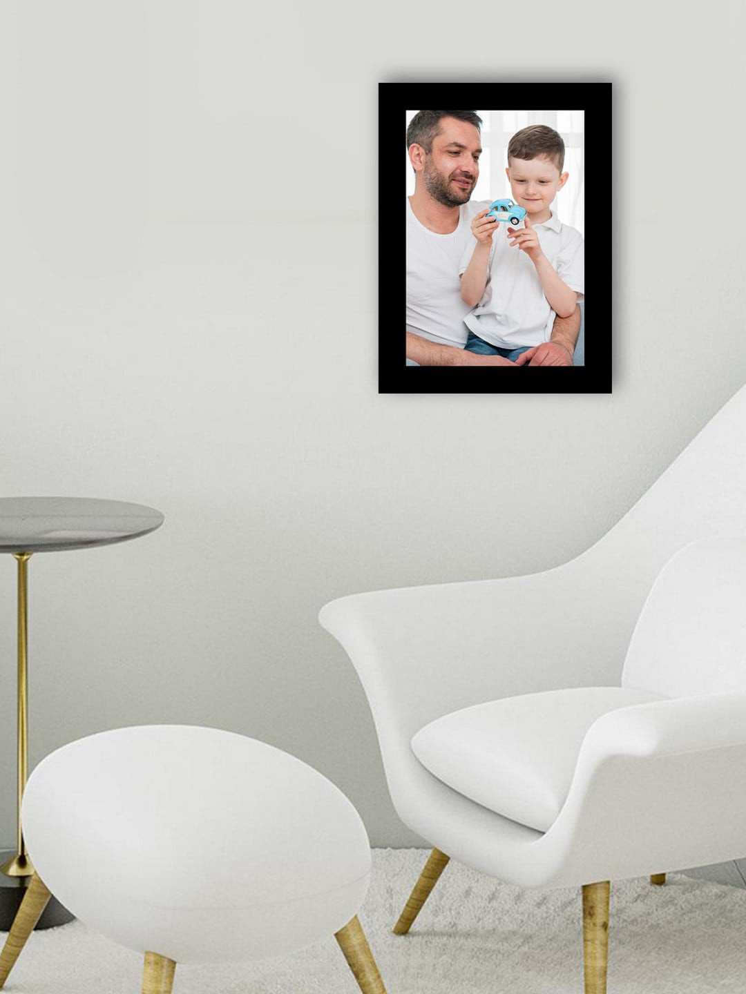 eCraftIndia Black Solid Rectangular Memory Wall Photo Frame