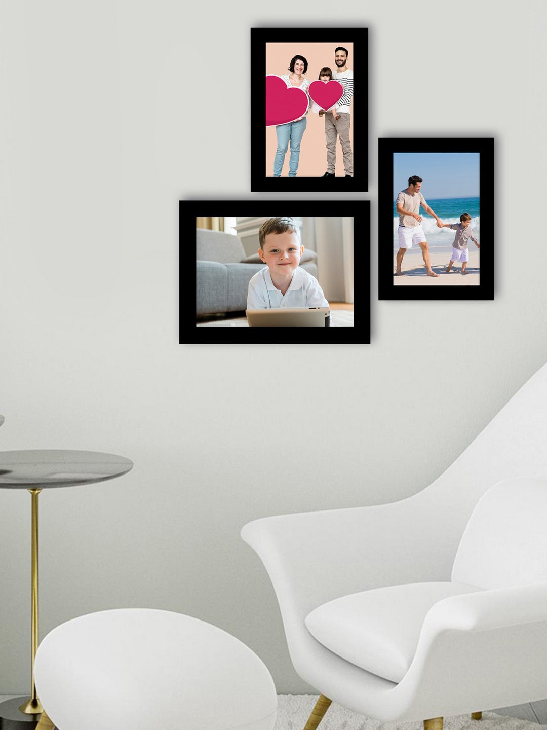eCraftIndia Set of 3 Black Wall Collage Photo Frames