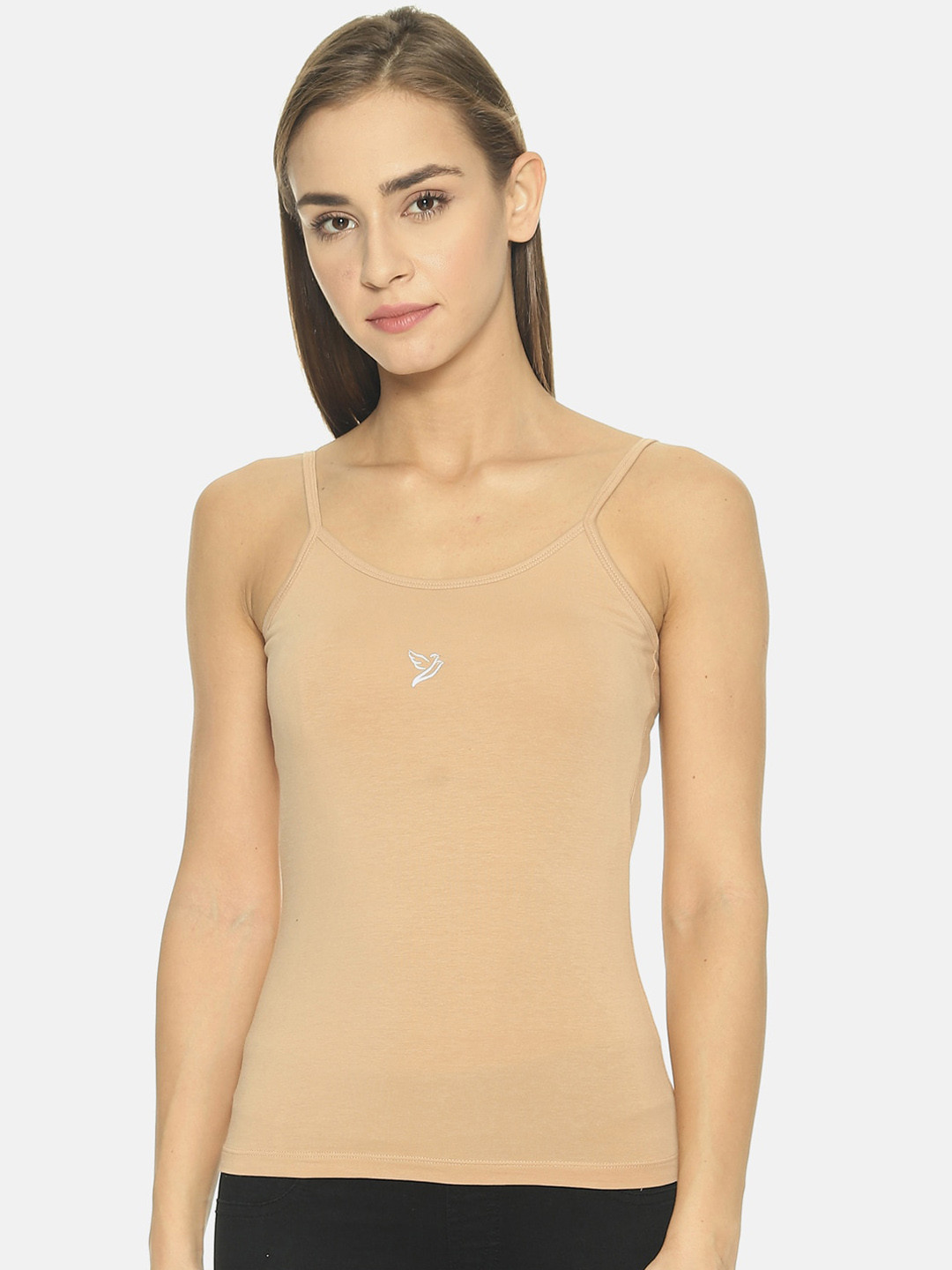 TWIN BIRDS Women Nude-Colour Solid 2 In 1 Padded Bra Camisole