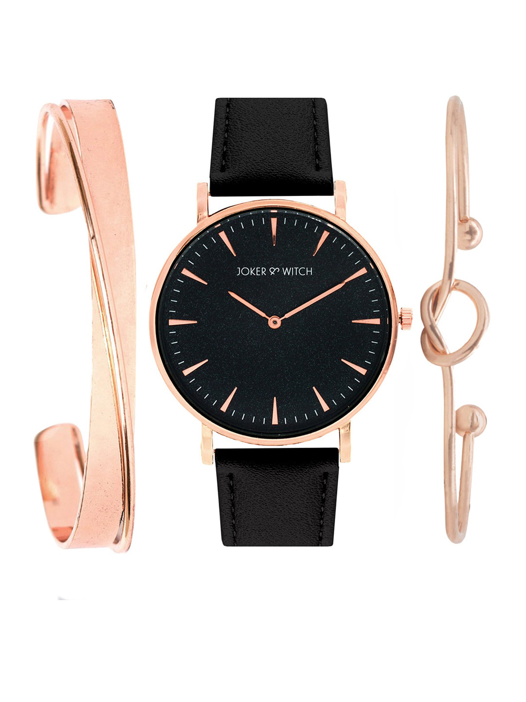 JOKER & WITCH Women Black Watch Bracelet Stack JWBS213