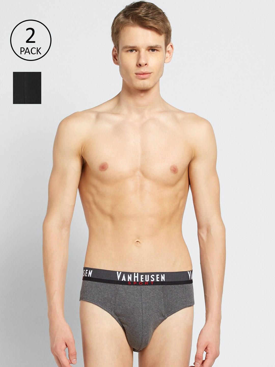 Van Heusen Innerwear Men Pack of 2 Solid Plush Back Ultra Soft Briefs