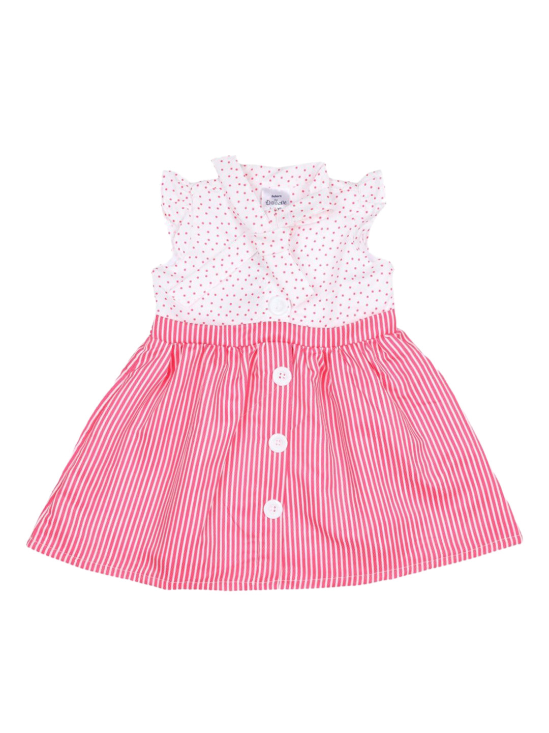 Doodle Girls Pink Striped Shirt Dress
