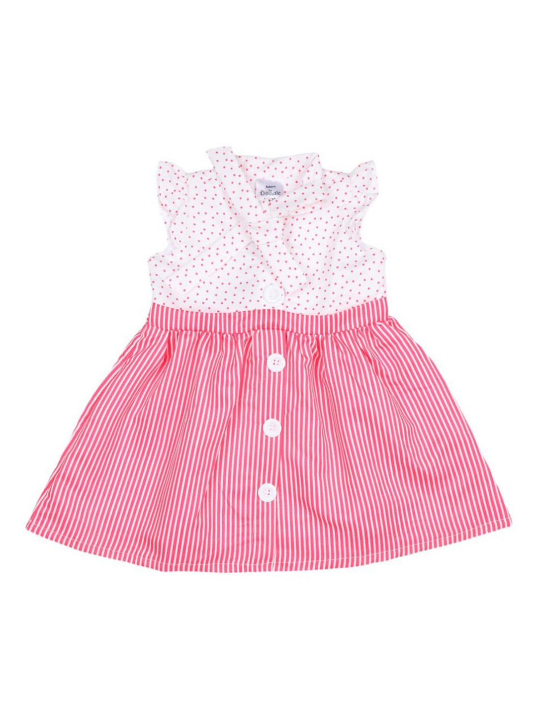 Doodle Girls Pink Striped Shirt Dress