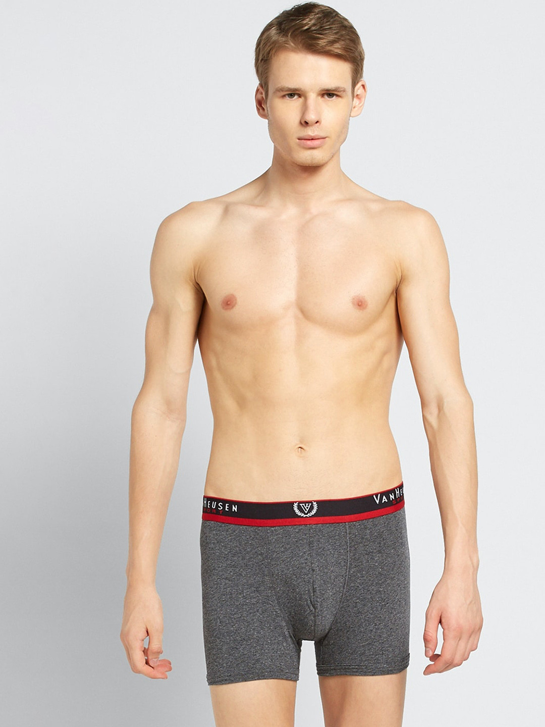 Van Heusen Innerwear Men Solid Jaspe Double Layer Gusset Trunks