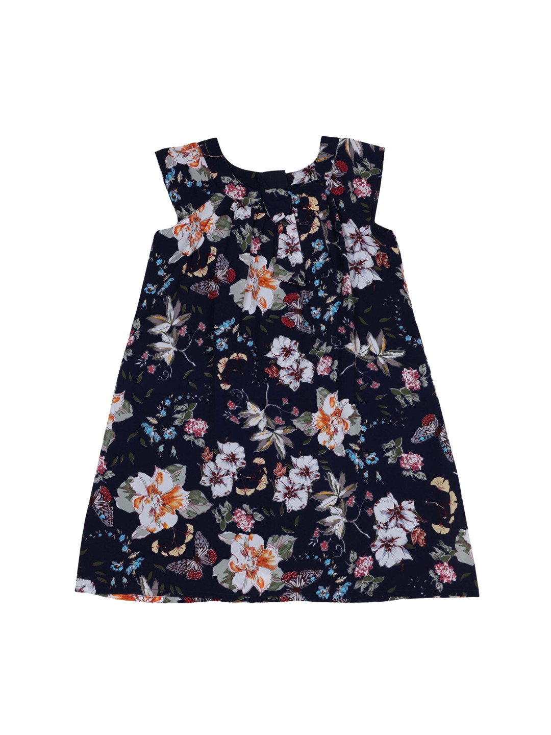 Doodle Girls Navy Blue Printed A-Line Dress