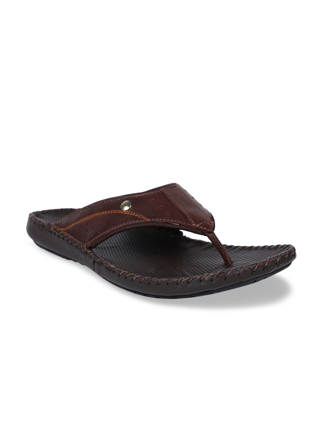 Scholl Men Brown Leather Comfort Sandals
