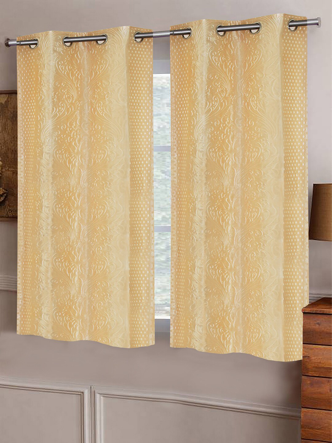 Good Homes by Home Candy Cream-Coloured Set of 2 Window Curtains
