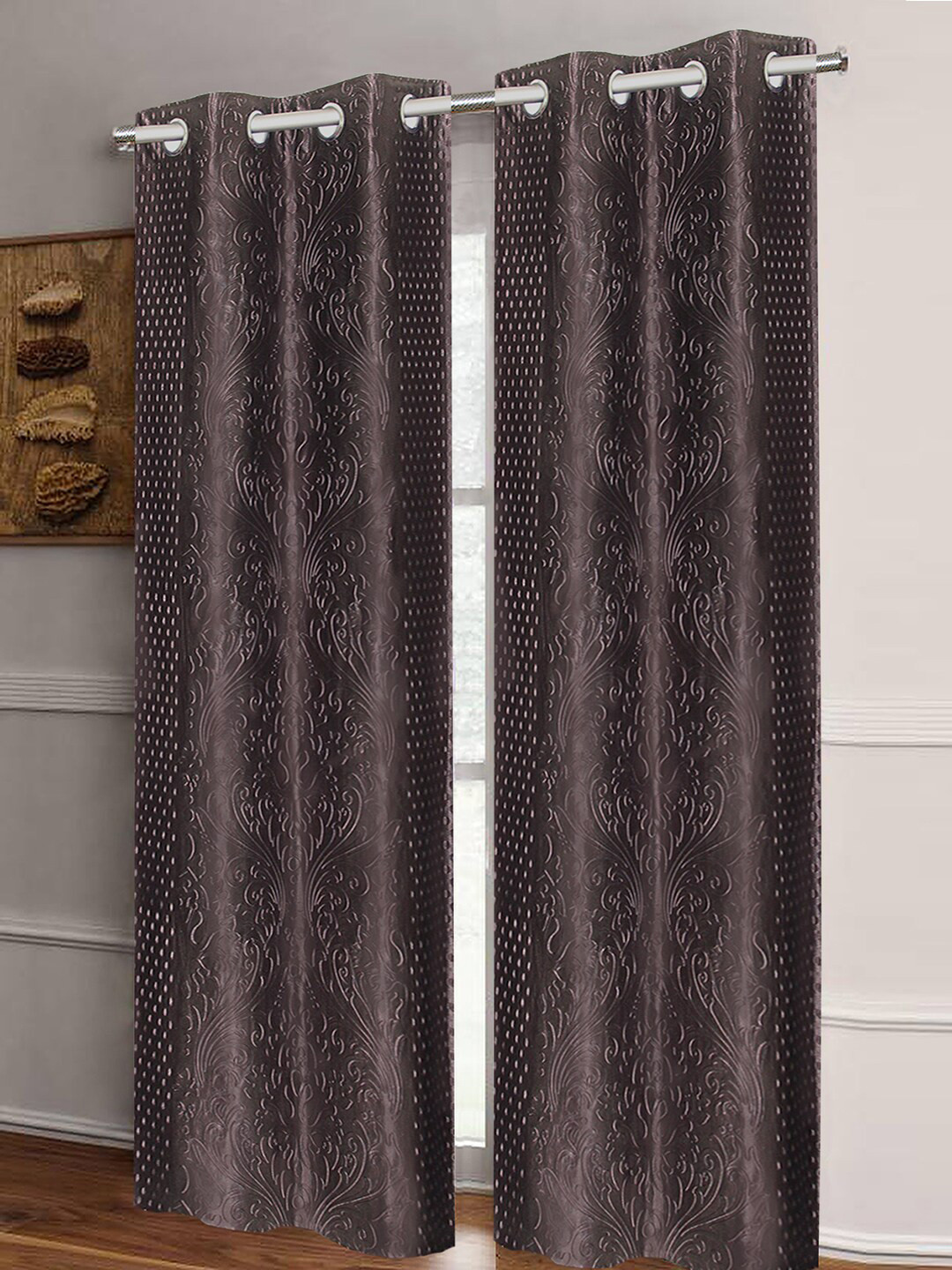 Good Homes by Home Candy Brown Set of 2 Long Door Curtains