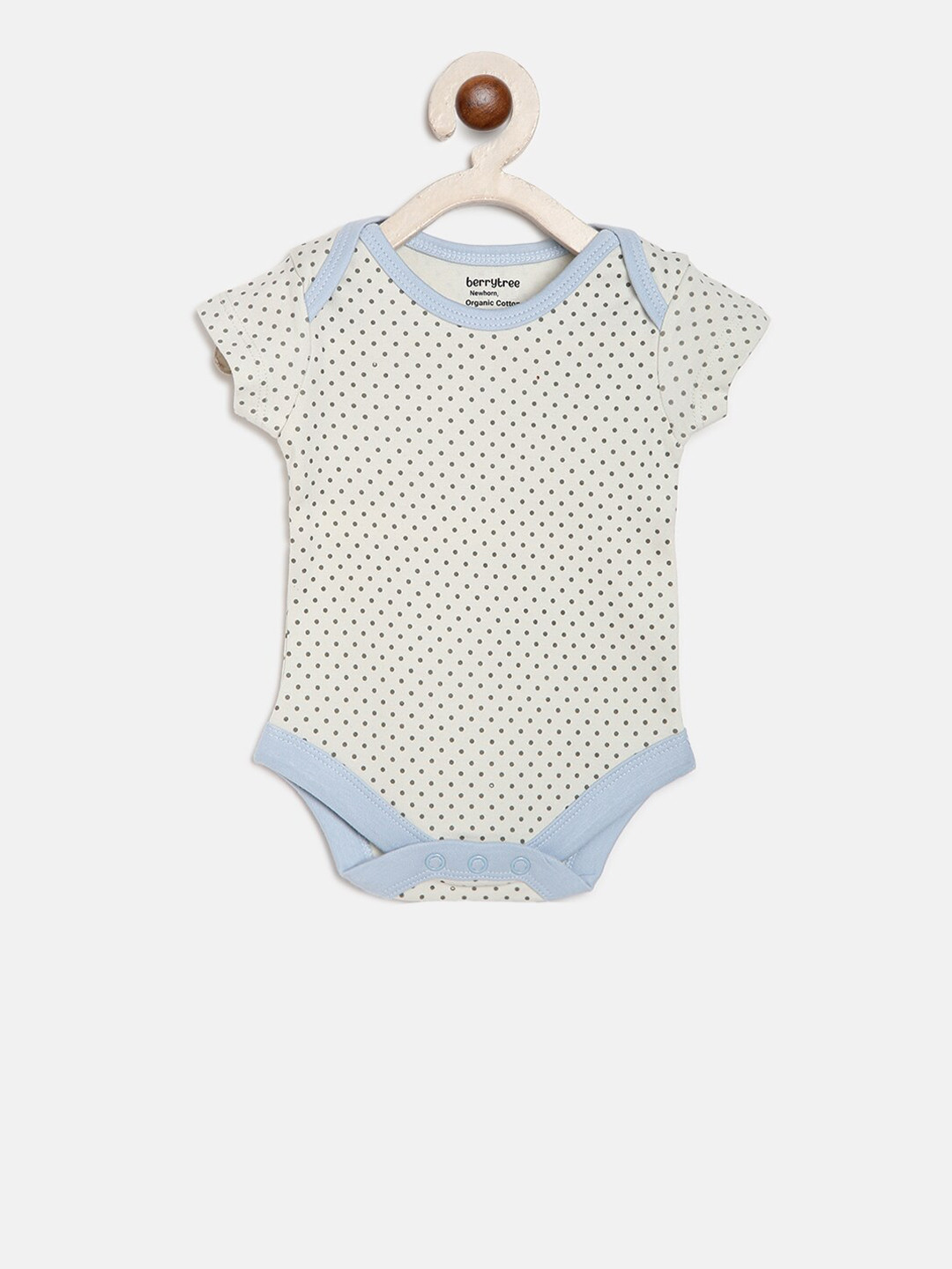 berrytree Infant Kids Grey Printed  Organic Cotton Sustainable Bodysuit