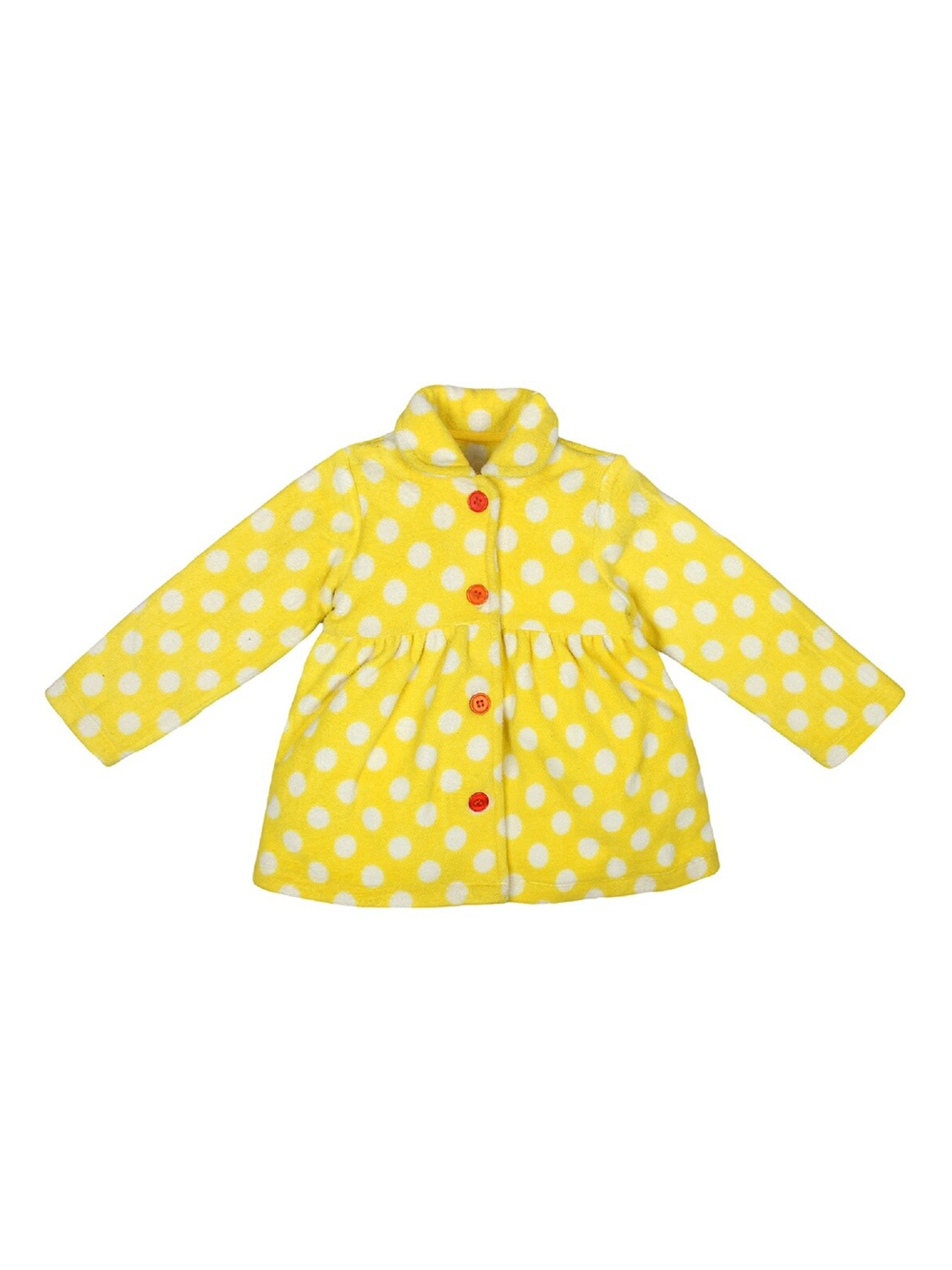 Buy Nino Bambino Girls Yellow White Polka Dot Print Fleece
