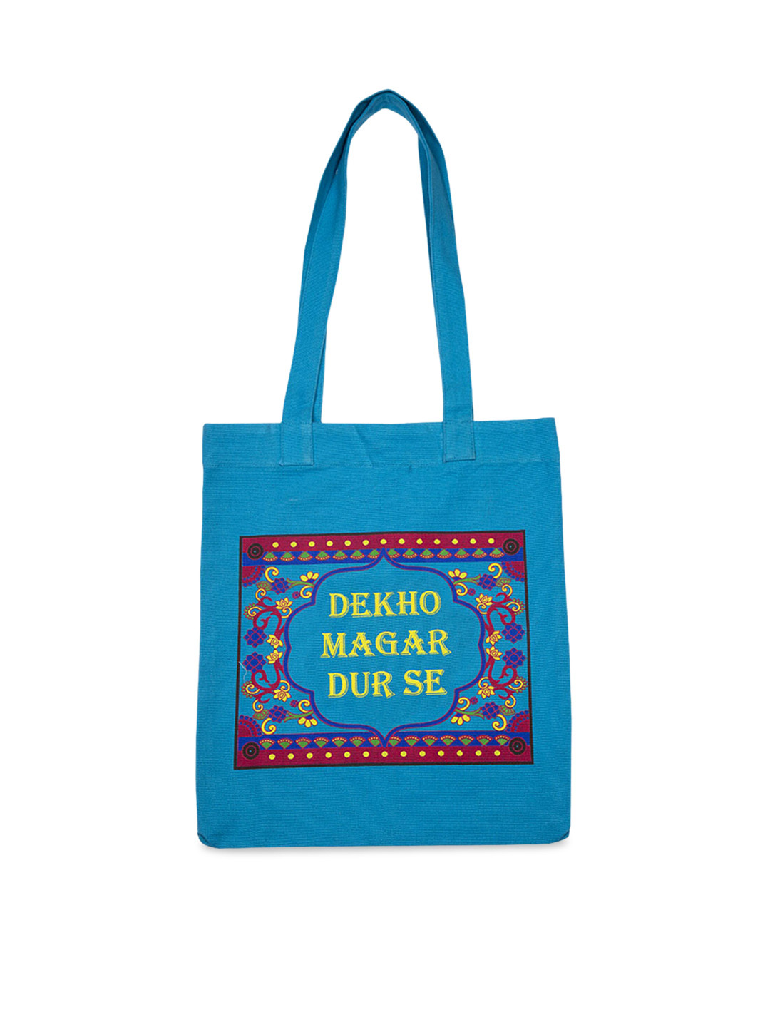 Voylla Blue Printed Tote Bag