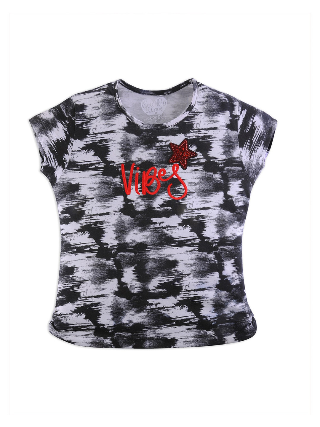 FEMEA Girls Multicoloured Printed Pure Cotton Top