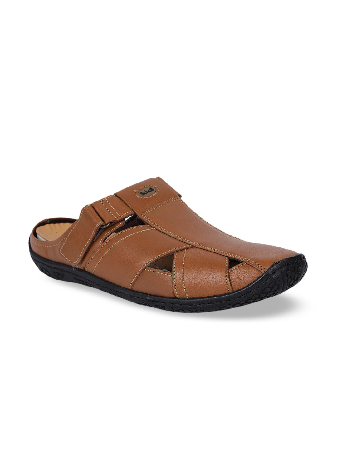 Scholl Men Brown Leather Fisherman Sandals