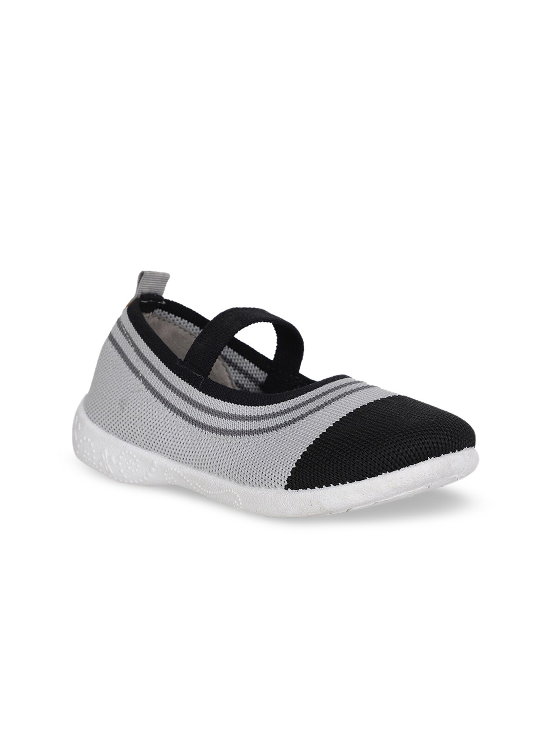 Bubblegummers Girls Grey Woven Design Fabric Slip-On Sneakers
