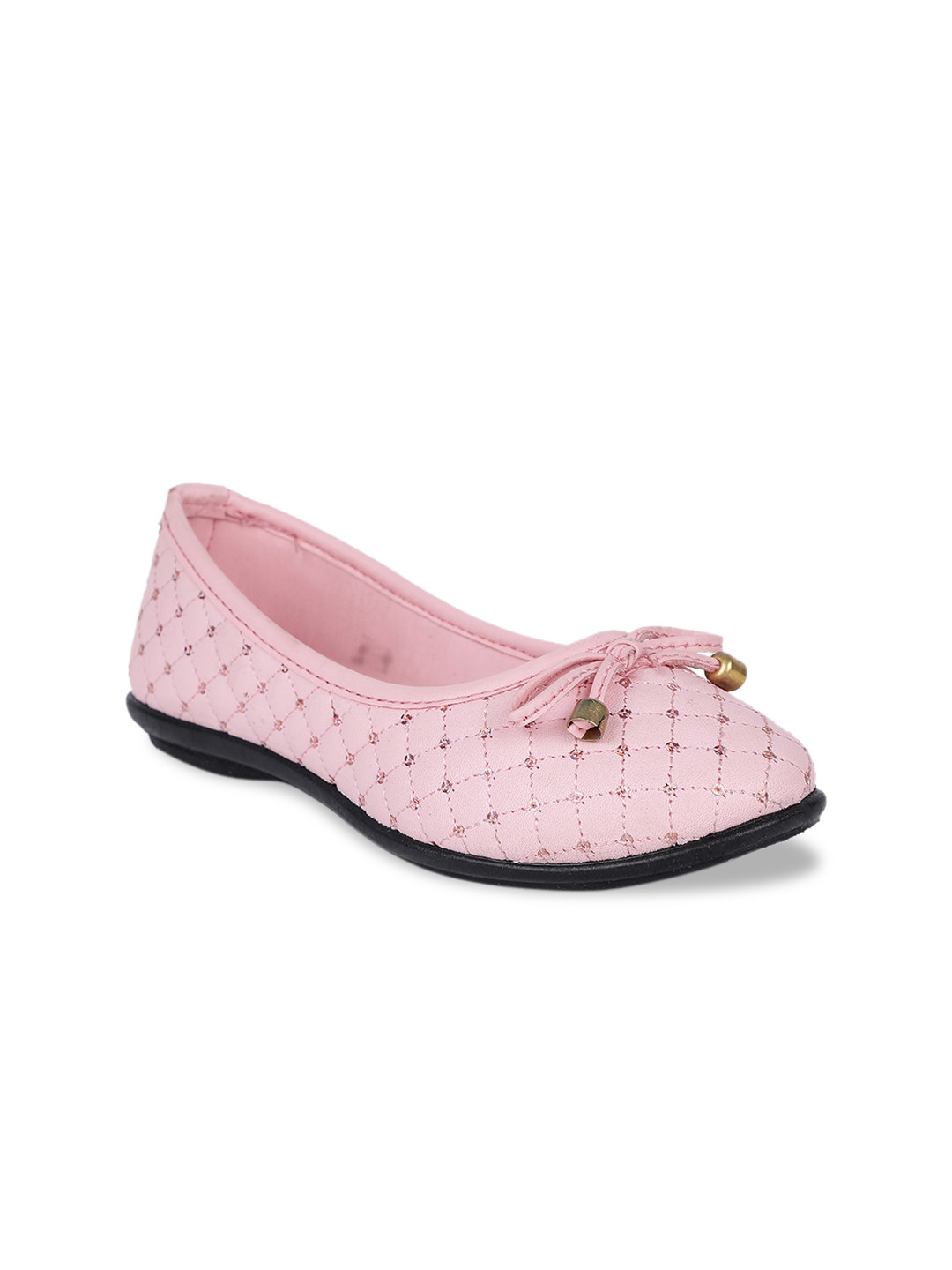 Bubblegummers Girls Pink Textured PU Ballerinas