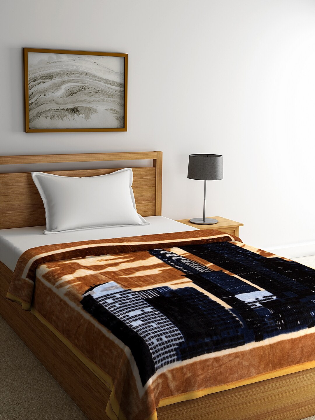 Buy NEUDIS Black Brown Abstract Heavy Winter 450 GSM Single Bed Blanket Blankets Quilts and Dohars for Unisex 12412174 Myntra