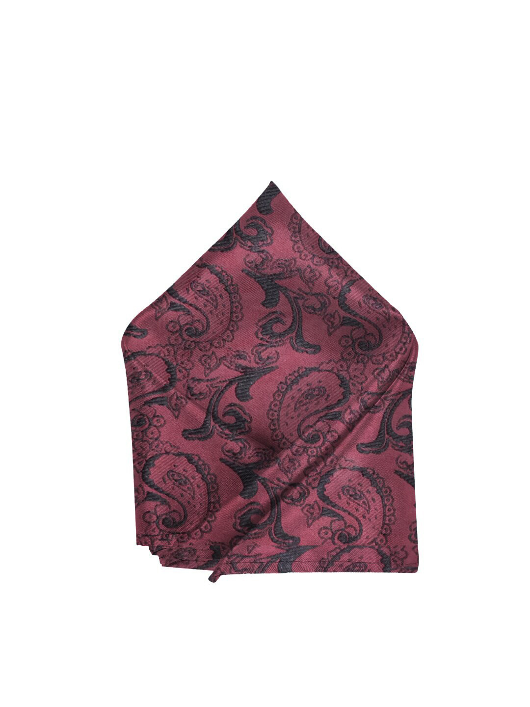 Blacksmith Men Maroon Paisley Printed Pocket Square