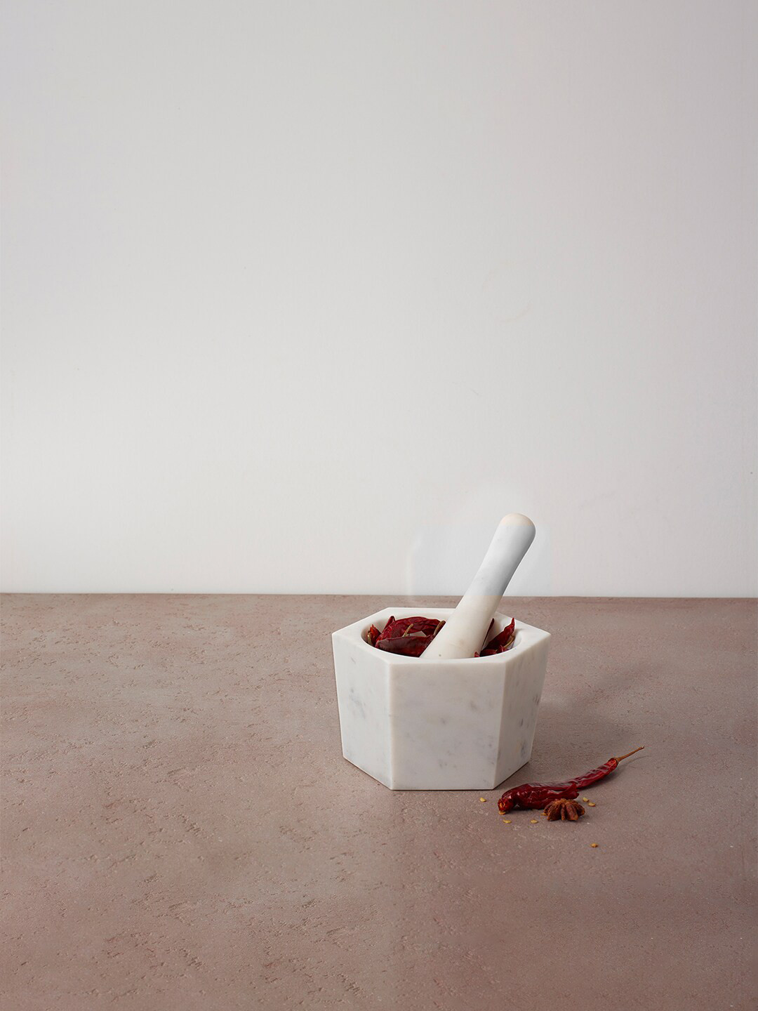 ellementry White Marble Mortar & Pestle