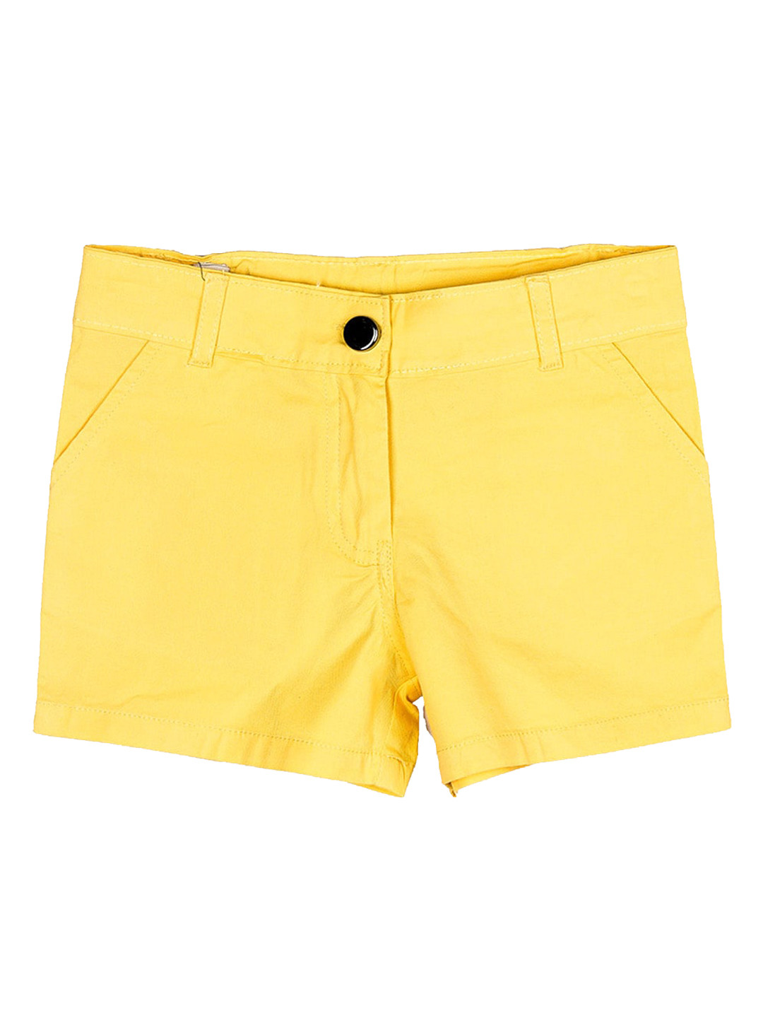 Peppermint Girls Yellow Solid Regular Fit Hot Pants