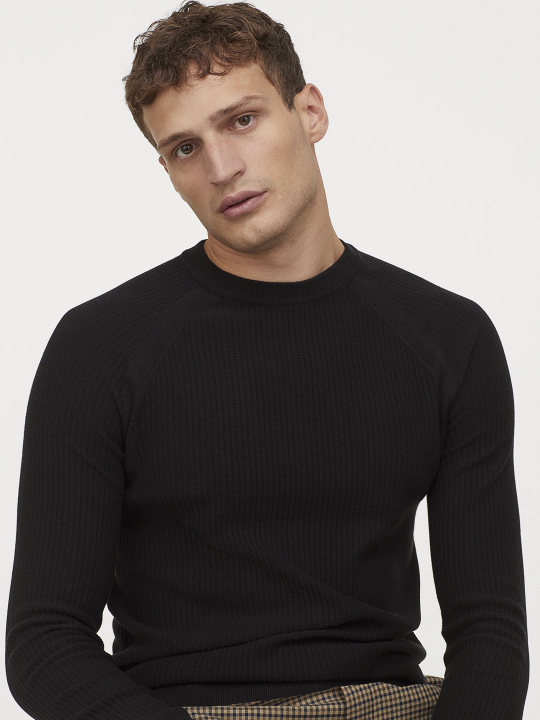Buy H M Men Black Solid Knitted Jumper Muscle Fit Sweaters for