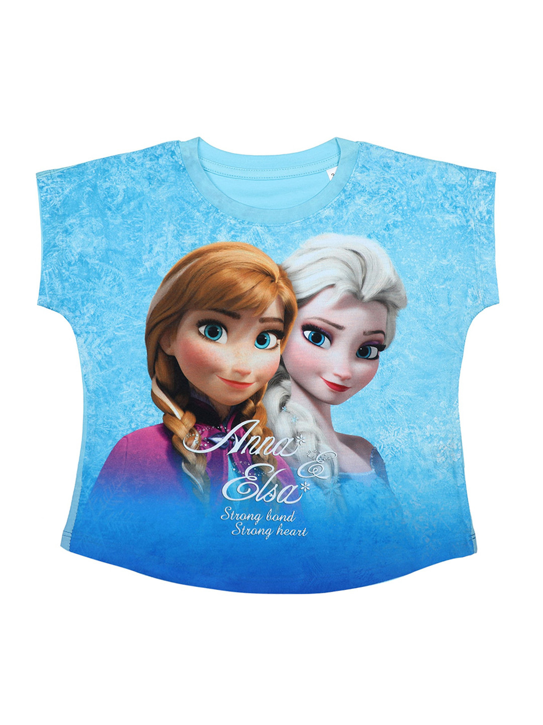 Disney by Wear Your Mind Girls Blue & Brown Disney by Wear Your Mind Print Top