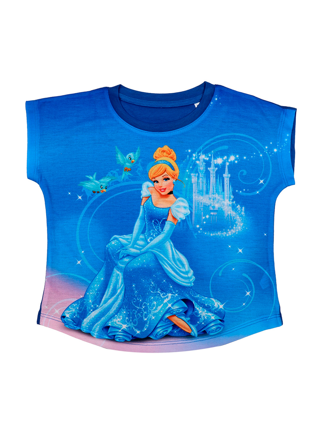 Disney by Wear Your Mind Girls Blue Cinderella Printed Top
