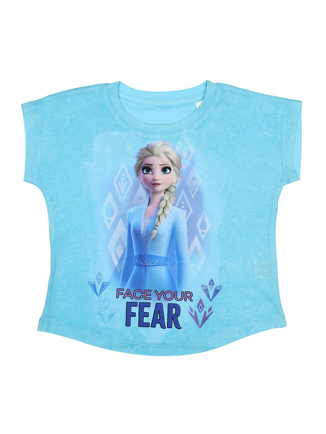 Disney by Wear Your Mind Girls Turquoise Blue Anna Printed Top