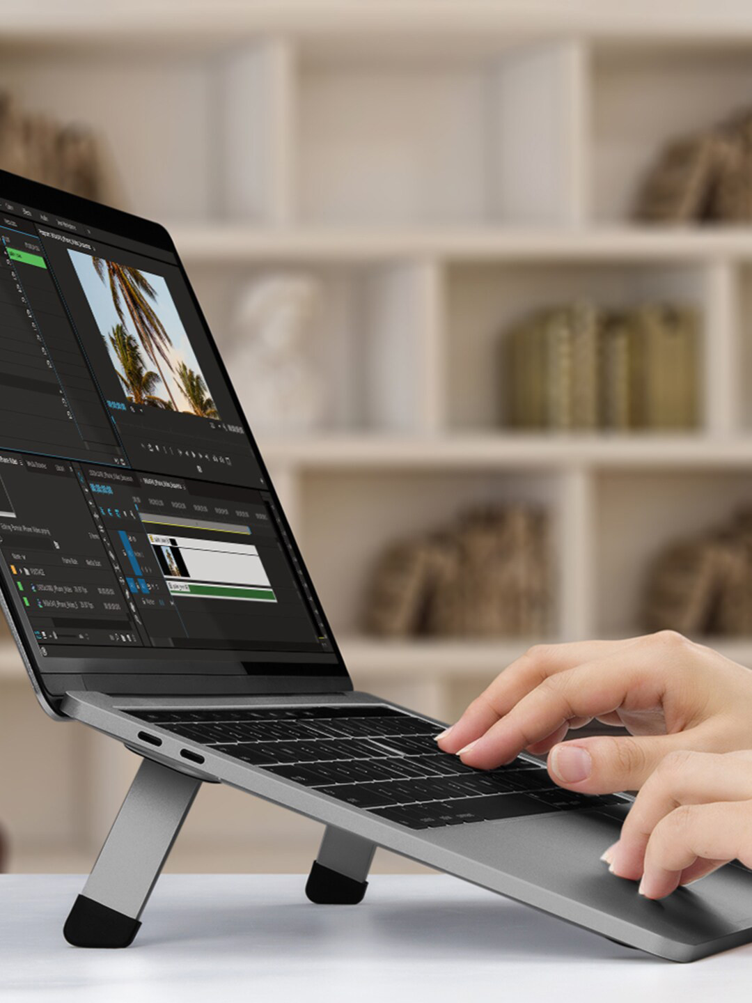 DailyObjects Unisex Grey Solid Osgo Folding Laptop/Tablet Stand