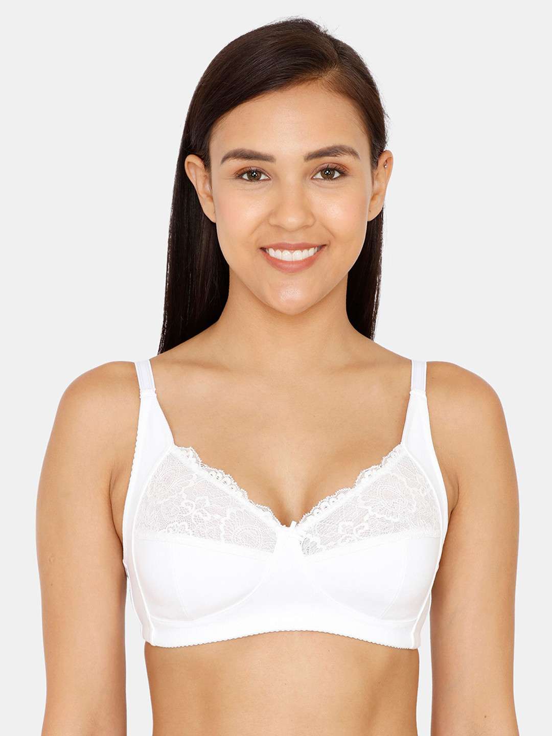 Zivame White Lace Non-Wired Non Padded Everyday Bra ZI0ZPCTB03BWHIT