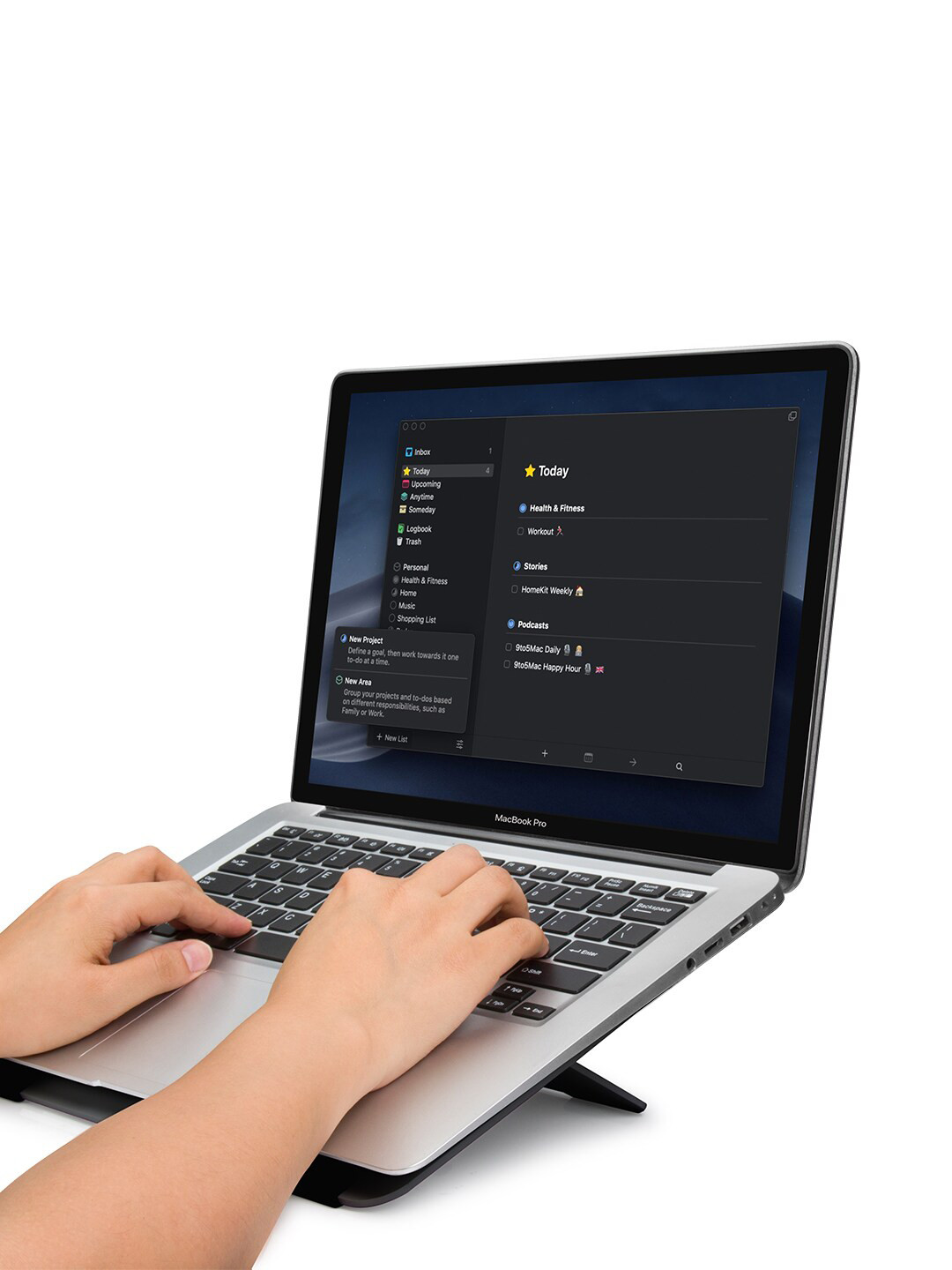 DailyObjects Unisex Black Solid Aros Adjustable Laptop/Tablet Stand