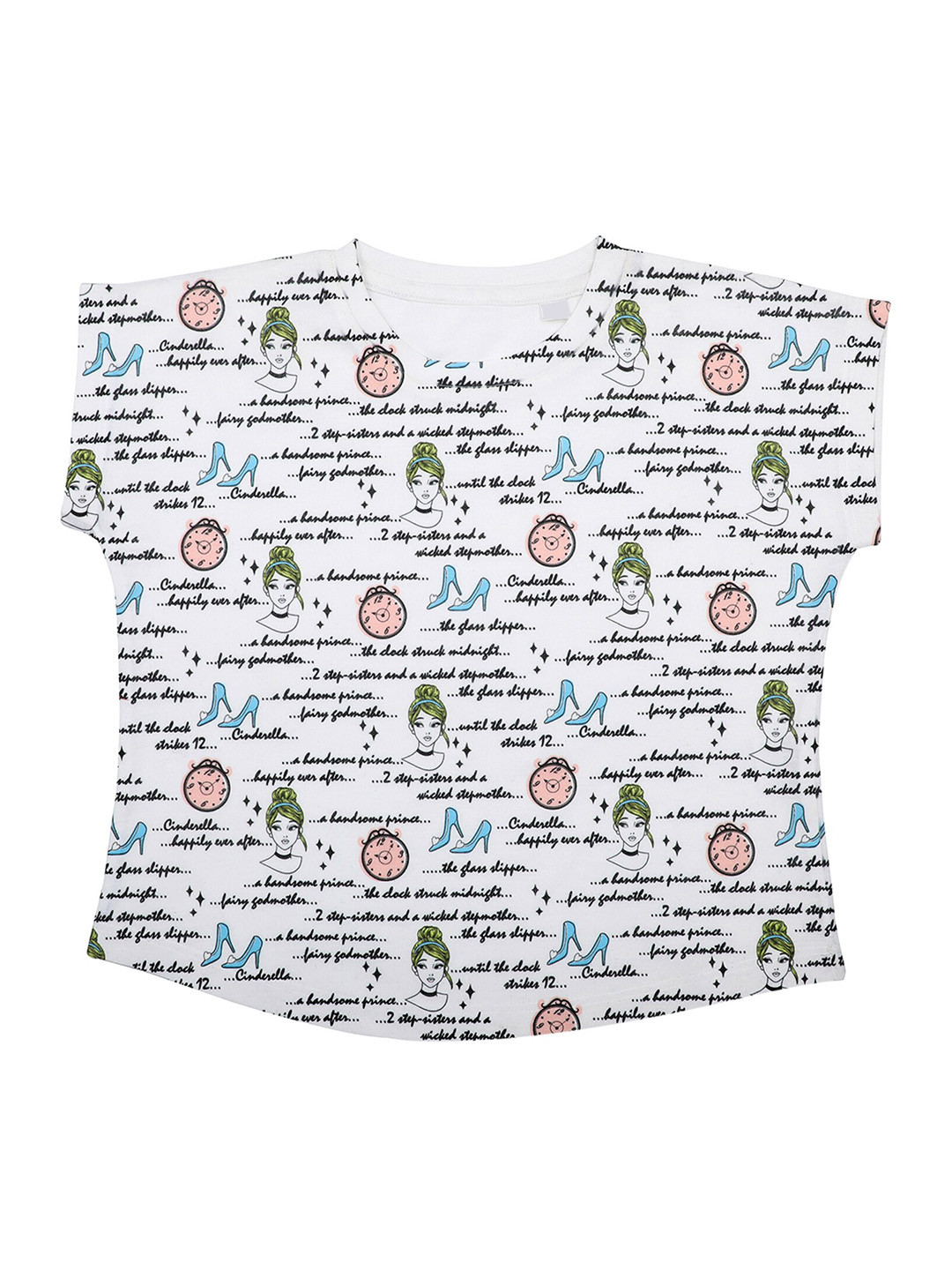 Disney by Wear Your Mind Girls White Princess  Cinderella Printed Top