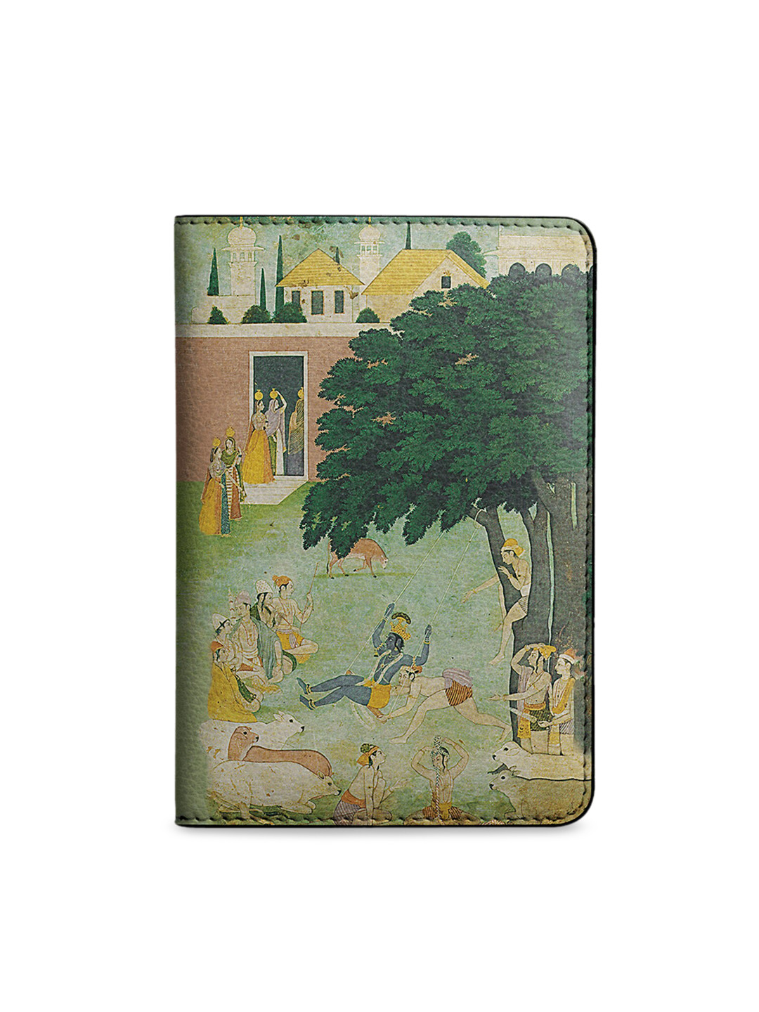 DailyObjects Women Green Krishan Swing Friends Printed Passport Holder