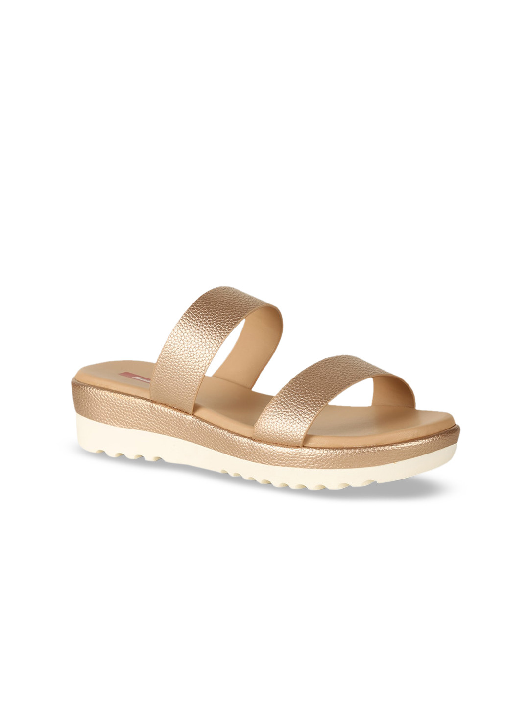 Bata Women Muted Gold-Toned Solid Wedge Heels