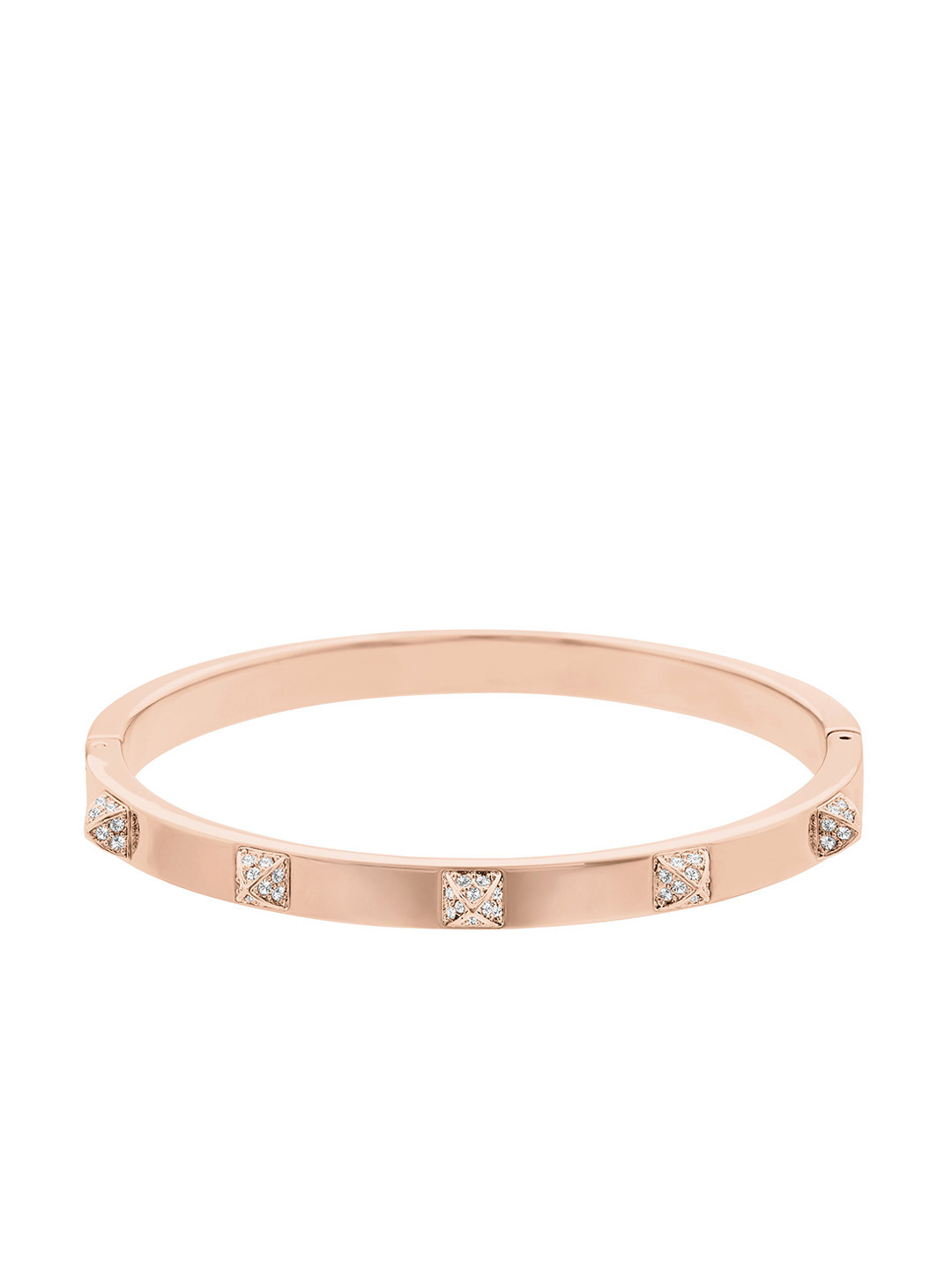 SWAROVSKI White & Rose Gold-Plated Tactic Bangle