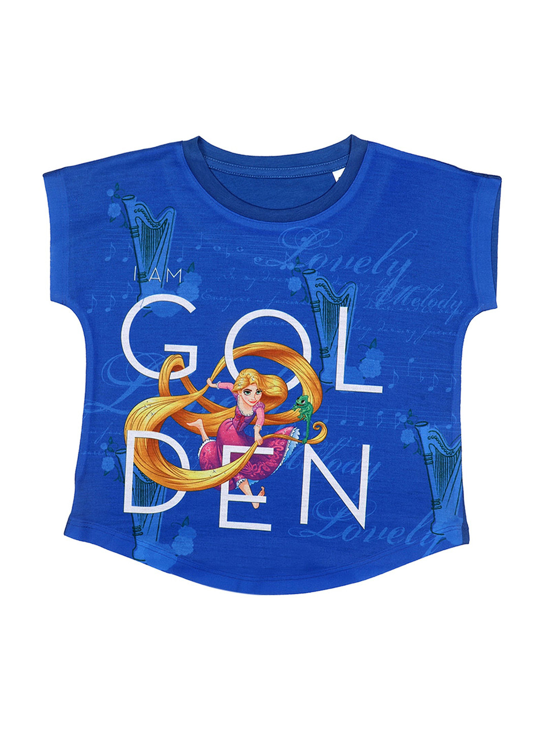 Disney by Wear Your Mind Rapunzel Girls Blue Printed Top