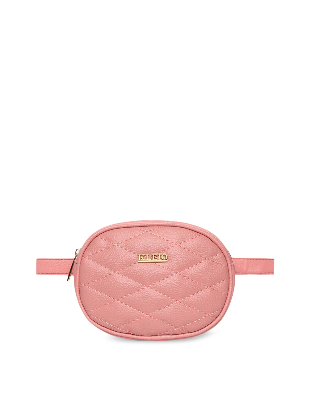 KLEIO Peach-Coloured Solid Pouch Sling Bag