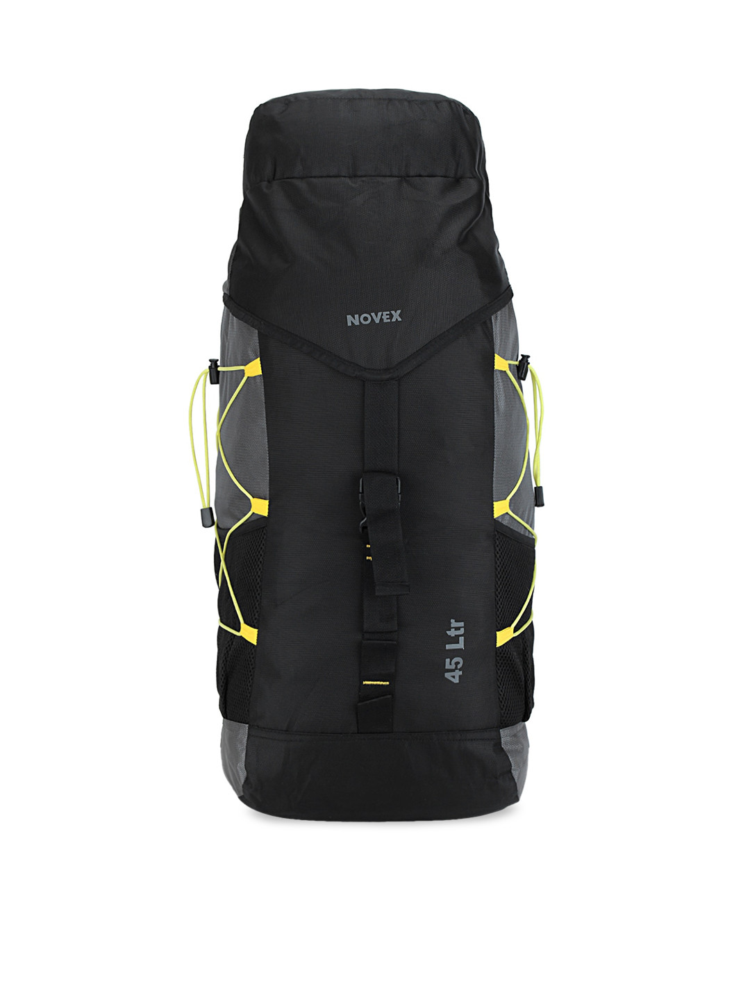 NOVEX Unisex Black & Grey Solid Rucksack