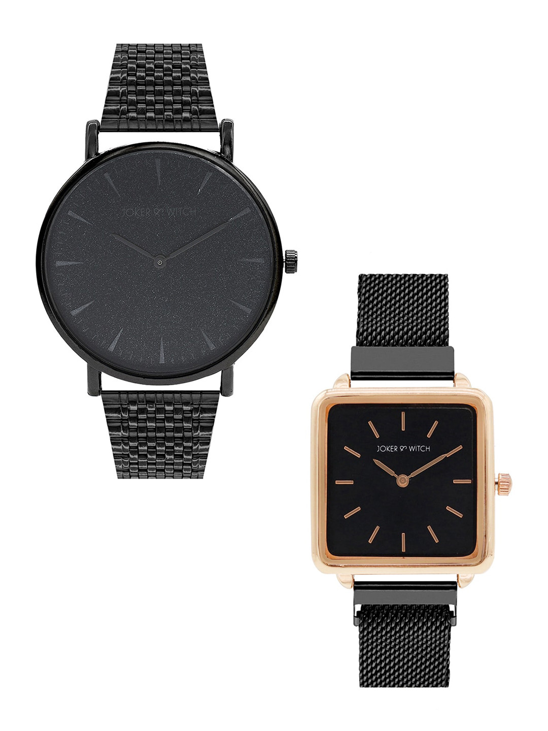 JOKER & WITCH Black Archie & Veronica Couple Watch Gift Set  JWCW81