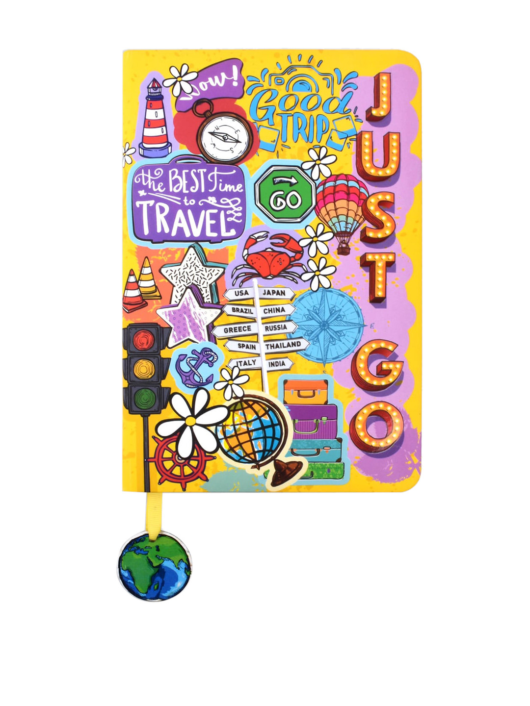 Doodle Yellow & Purple Blooms Good Trip Notebook